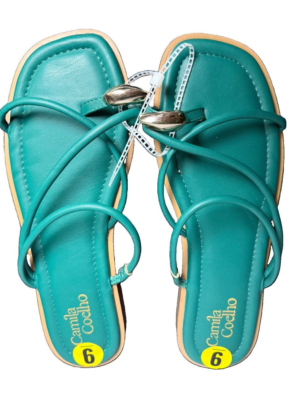 Camila Coelho Venue Sandals Toe Ring Green Women’s Size 9M